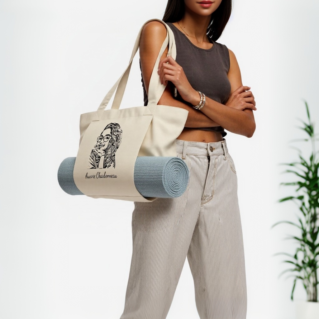 Sac de rangement en toile pour tapis de yoga Cadeau personnalisé avec nom pour femme