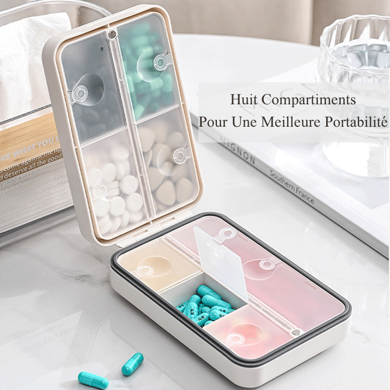 Pilulier Semainier 7 Jours Boîte à Pilules Personnalisable avec Compartiments Séparés