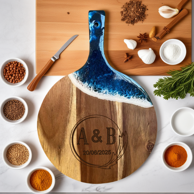 Planche à Découper Personnalisé Cadeau pour Couple Mariage et Pendaison de Crémaillère