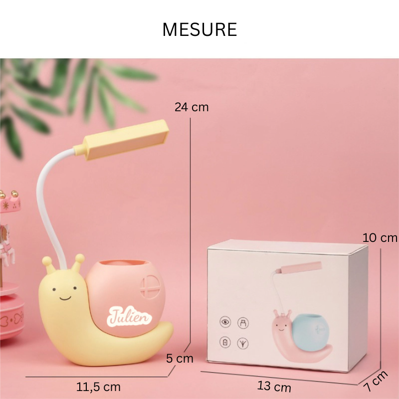 Lampe de Bureau LED en Forme d’Escargot Personnalisable pour Enfants