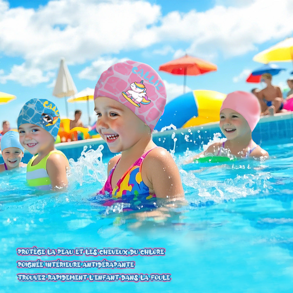 Chapeau de Natation pour Enfants Durable et Imperméable pour Filles Garçons Adolescents Agés de 3 à 15 ans