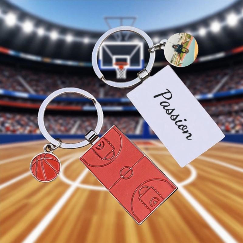 Porte-clés Sportif Personnalisable avec Modèle Football ou Basketball