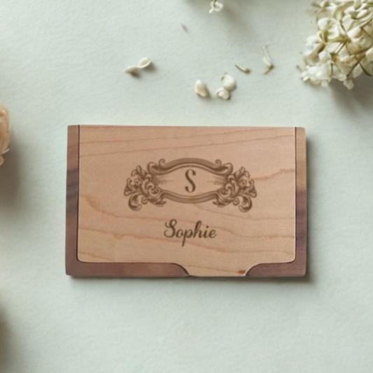 Porte-cartes en bois de noyer - Boîte en Bois pour Carte Postale