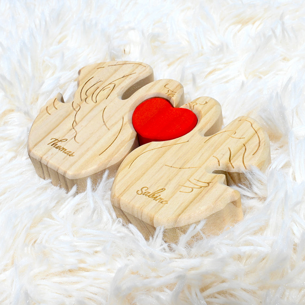 Puzzle personnalisé en bois avec famille de cygnes 2-5 cygnes en option