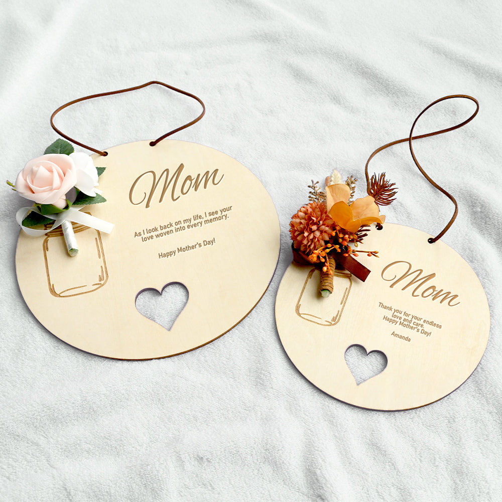 Pendentif décoratif en forme d'assiette de fleurs artificielles