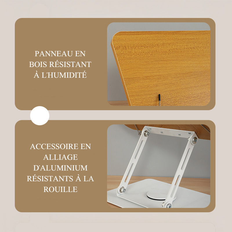 Support à livres en bois réglable pour Livres et Tablette iPad Cadeau personnalisé