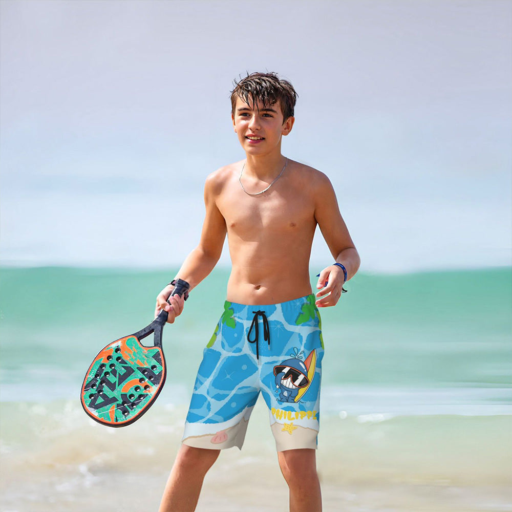 Maillot de bain hawaïen à séchage rapide pour garçon, motif animaux marins, 6-12 ans