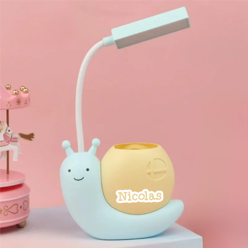 Lampe de Bureau LED en Forme d’Escargot Personnalisable pour Enfants