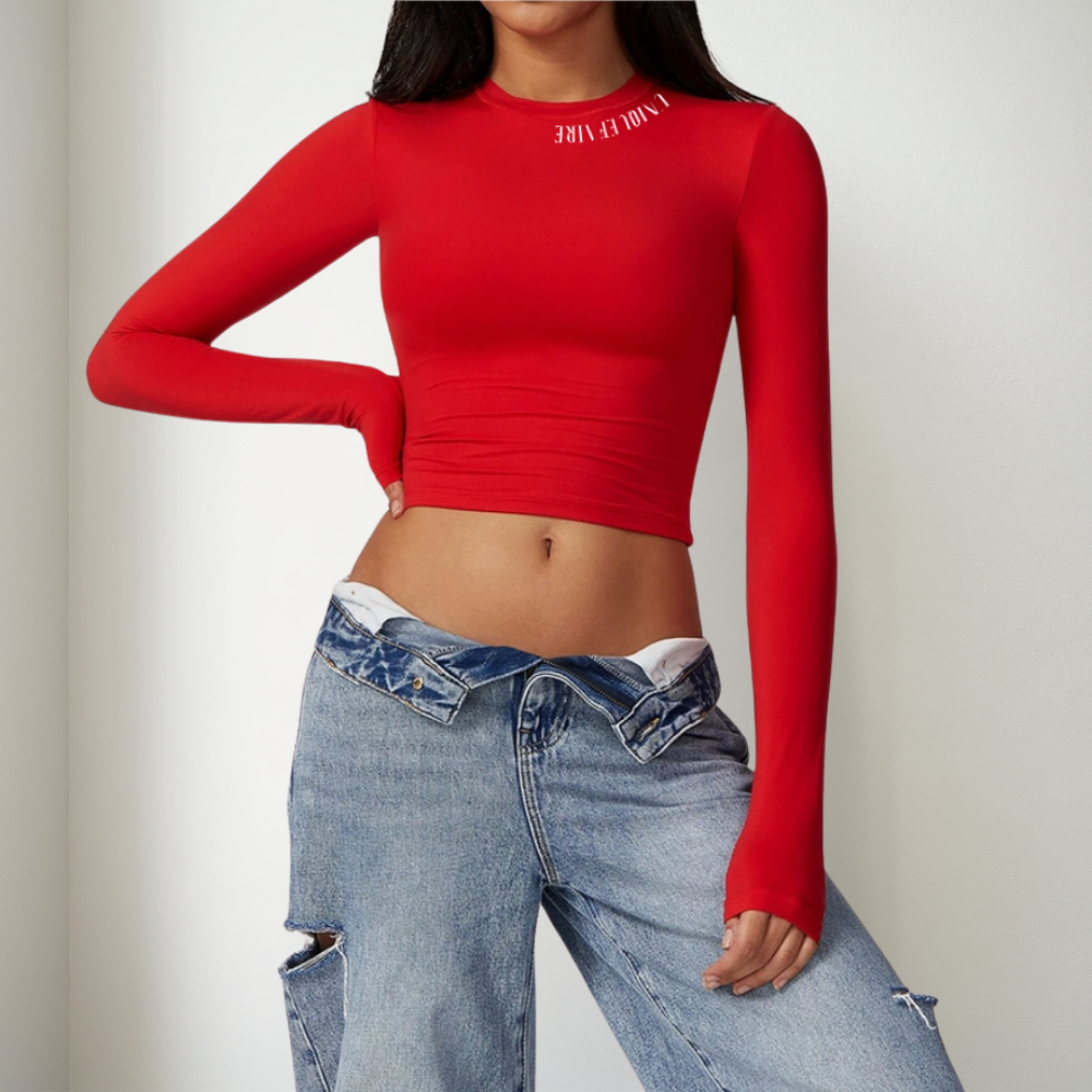 Haut Court à Manches Longues Pour Femme Chemisier Collant pour Sport