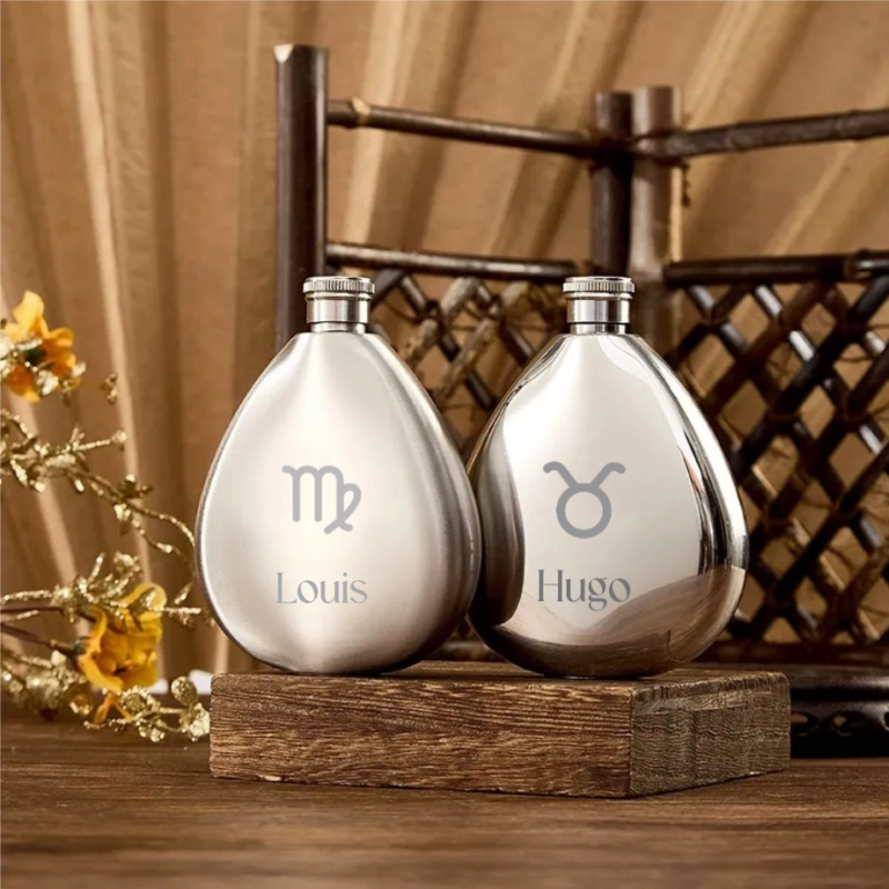 Flasque à Whisky de 6 oz en Inox 304 Portable avec Personnalisation Zodiaque