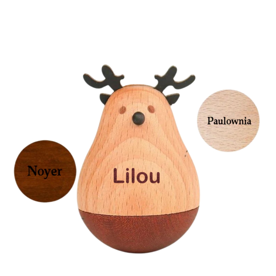 Culbuto En Bois Gravé Avec Nom Personnalisé Décorations De Bureau Cadeau Créatif Et Mignon Pour Amis