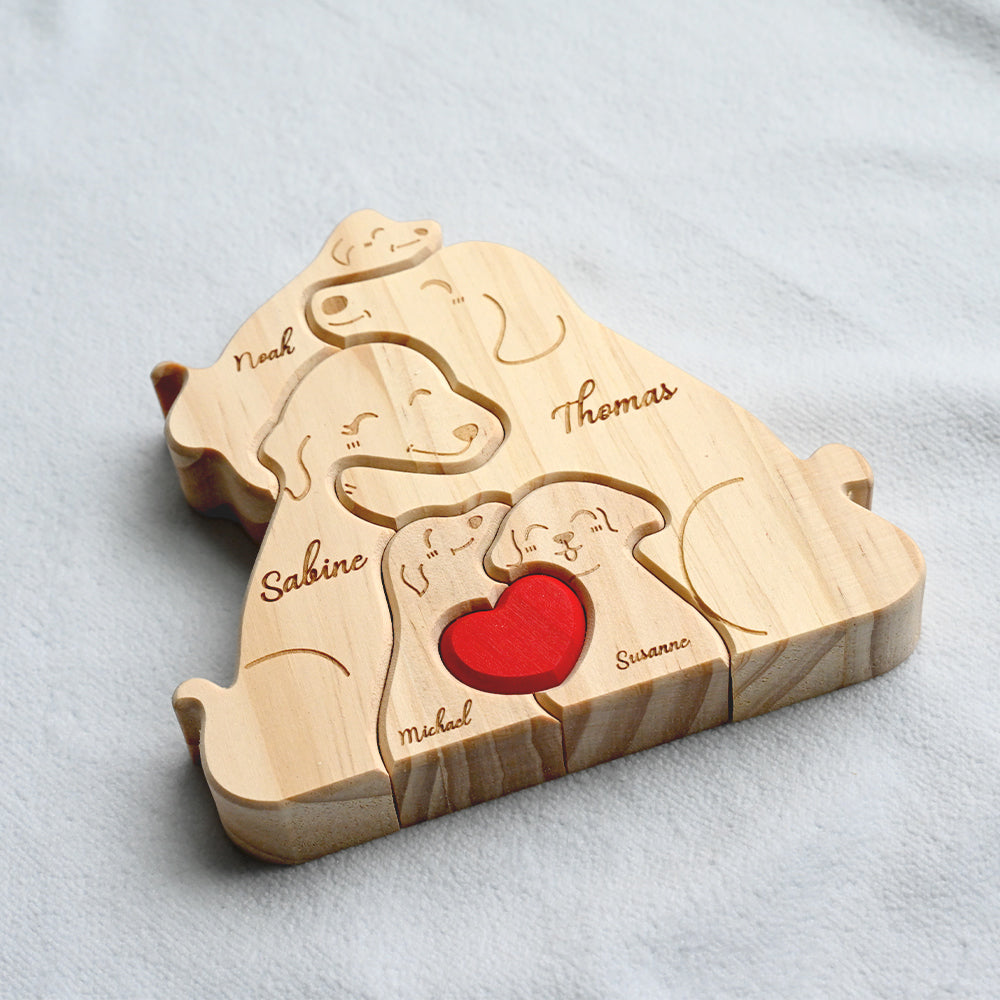 Puzzle en bois personnalisé 2-5 chiens disponibles