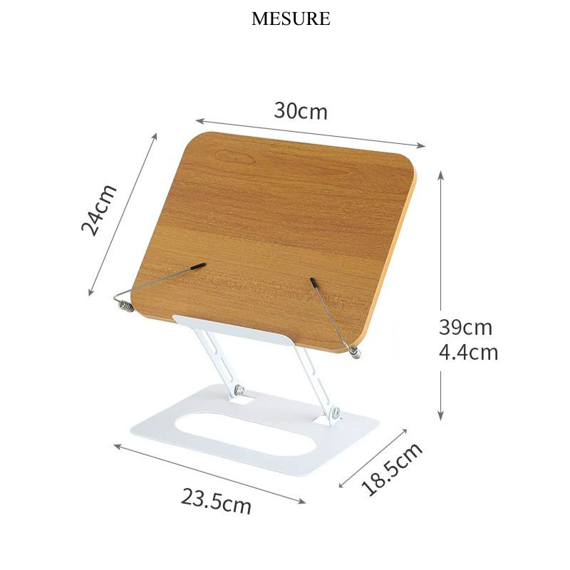 Support à livres en bois réglable pour Livres et Tablette iPad Cadeau personnalisé