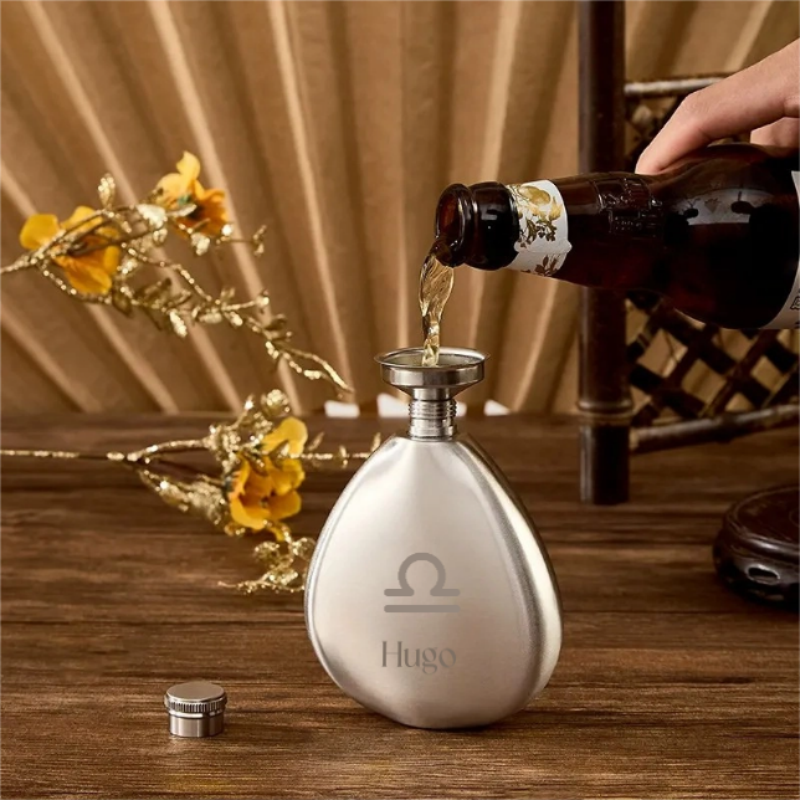 Flasque à Whisky de 6 oz en Inox 304 Portable avec Personnalisation Zodiaque