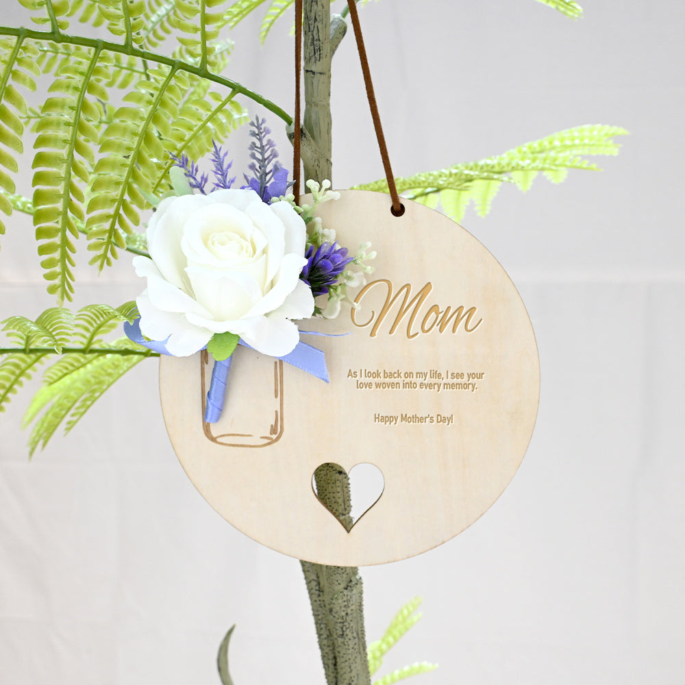 Pendentif décoratif en forme d'assiette de fleurs artificielles