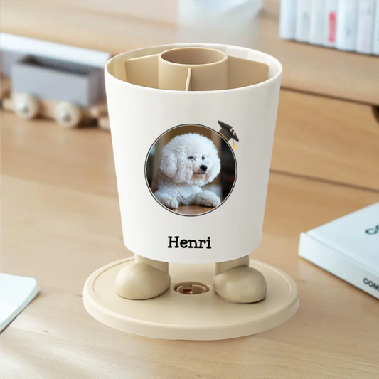 Porte - stylo Rotatif  Pot à Crayons Multifonctionnel et Personnalisable avec Nom et Photo