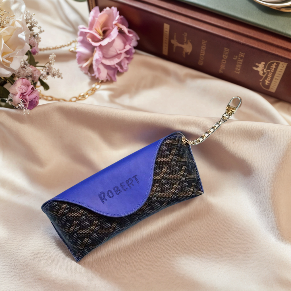 Étui à lunettes avec Crochet Personnalisable avec Nom Sac pour Lunettes Anti-pression