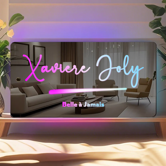 Lampe Miroir Néon en Acrylique Personnalisable Décoration Murale avec LED
