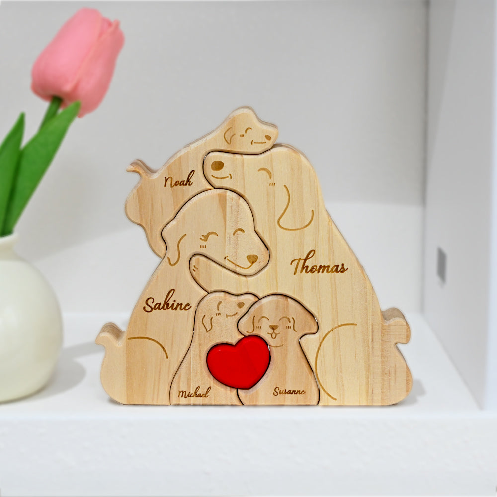Puzzle en bois personnalisé 2-5 chiens disponibles