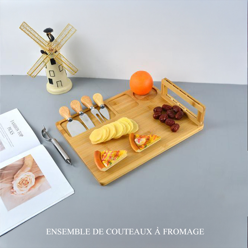 Planche à Fromage et Couteau en Bambou Personnalisée avec Nom