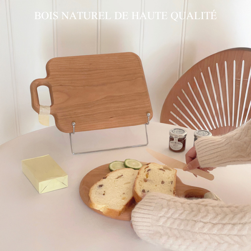 Planche à Découper Ronde en Cerisier Double Face pour Cuisine et Restaurant