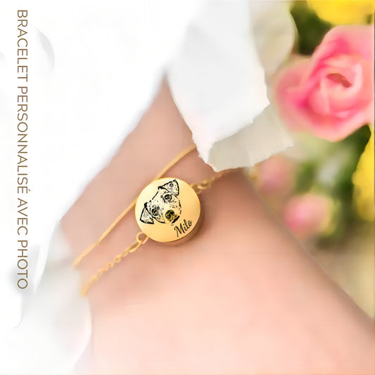 Bracelet Personnalisé Pour Animaux de Compagnie avec Photo pour Souvenir