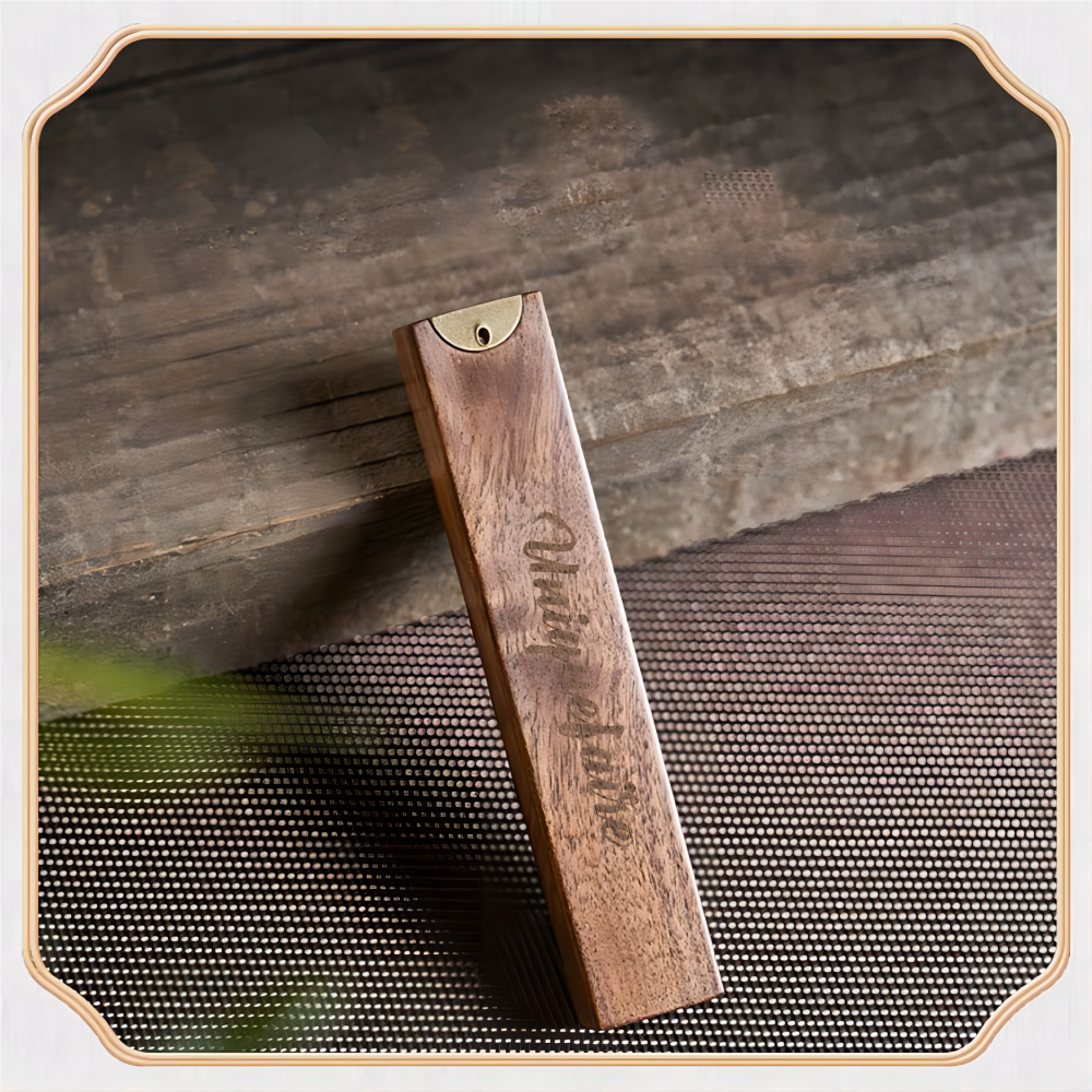 Boîte à Encens en Bois de Noyer Noir Portable Gravable avec Nom