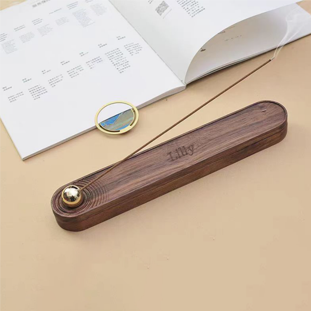 Boîte à encens en noyer - Portables et personnalisables par gravure