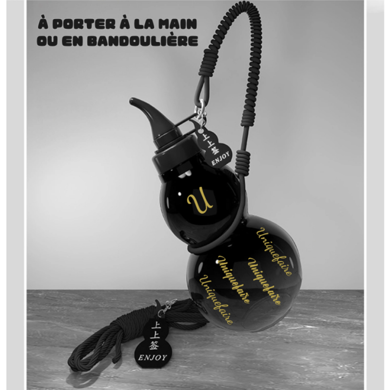 Bouteille d'Eau en Forme de Gourde 800 ML Gourde en Plastique Tritan Style Chinois