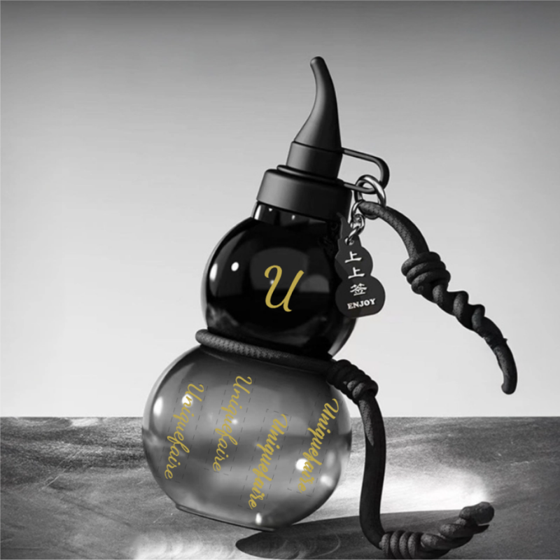 Bouteille d'Eau en Forme de Gourde 800 ML Gourde en Plastique Tritan Style Chinois