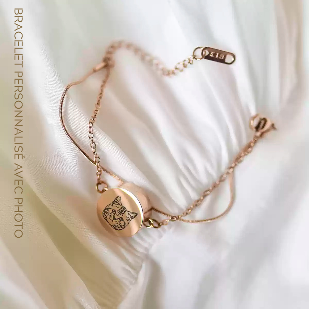 Bracelet Personnalisé Pour Animaux de Compagnie avec Photo pour Souvenir
