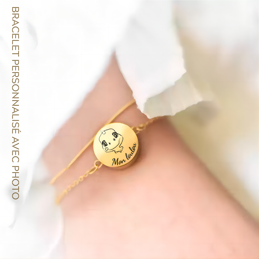 Bracelet Personnalisé Pour Animaux de Compagnie avec Photo pour Souvenir