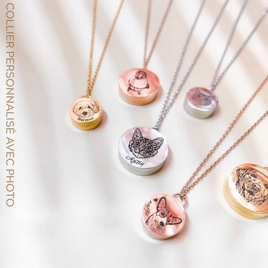 Collier Personnalisé Pour Animaux de Compagnie avec Photo pour Souvenir