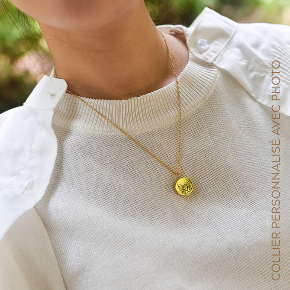 Collier Personnalisé Pour Animaux de Compagnie avec Photo pour Souvenir