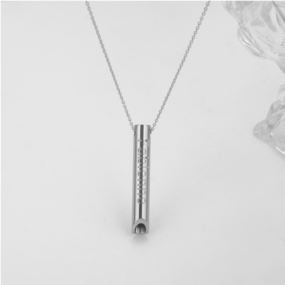 Collier avec Pententif Sifflet en Acier Inoxydable Pour Passionnés du sport et méditation