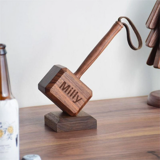 Décapsuleur en Forme de Marteau en Bois Décor Personnalisable pour Maison avec Ouvre-bouteille