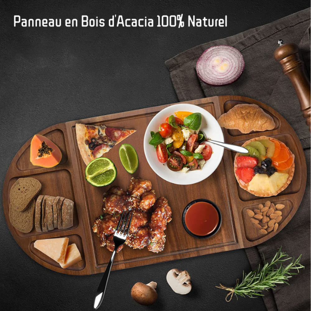 Planche à charcuterie et fromage personnalisable en bois d’acacia