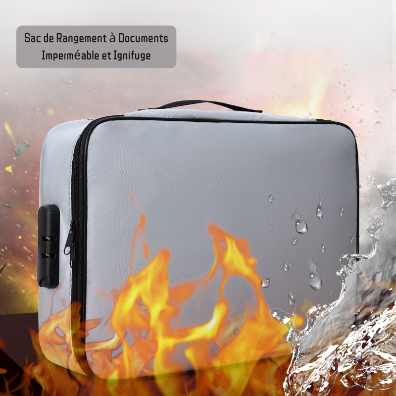 Sac à Documents Anti-feu avec Mots de Passe pour Voyager