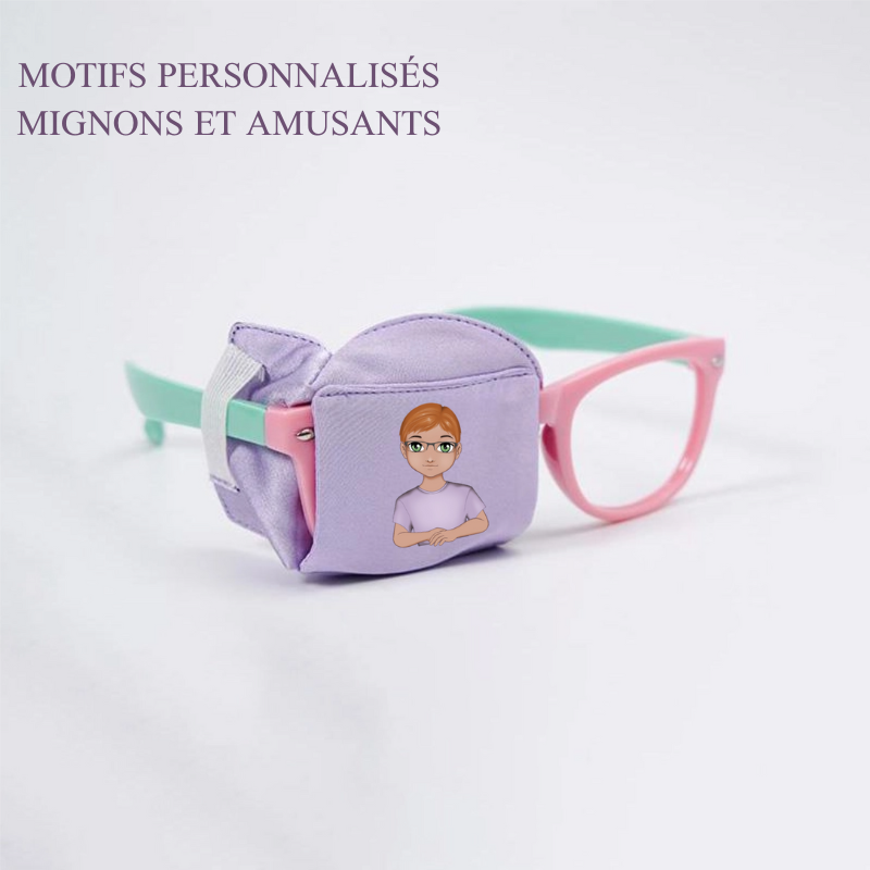 Couvre-lunettes en soie pour enfants pour Amblyopie Strabisme Couvre-lunettes correctif