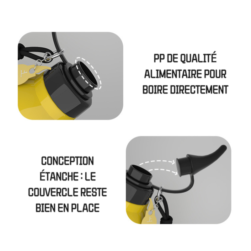 Bouteille d'Eau en Forme de Gourde 800 ML Gourde en Plastique Tritan Style Chinois