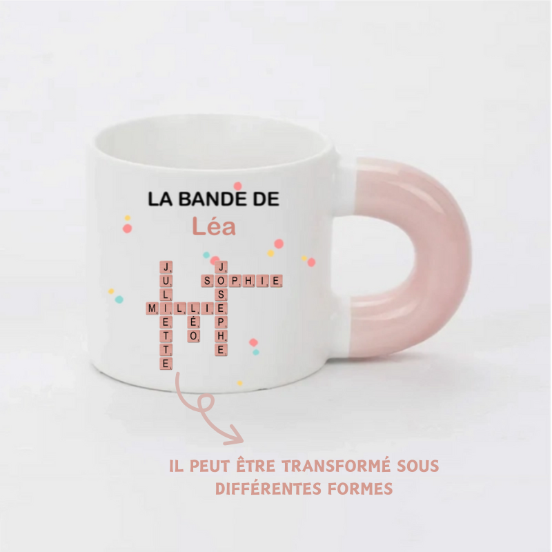 Mug Personnalisé avec Mots Croisés Idée Cadeau pour Familles et Amis