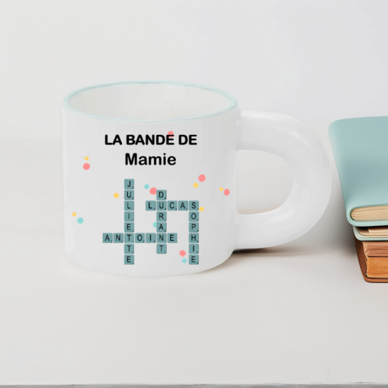 Mug Personnalisé avec Mots Croisés Idée Cadeau pour Familles et Amis