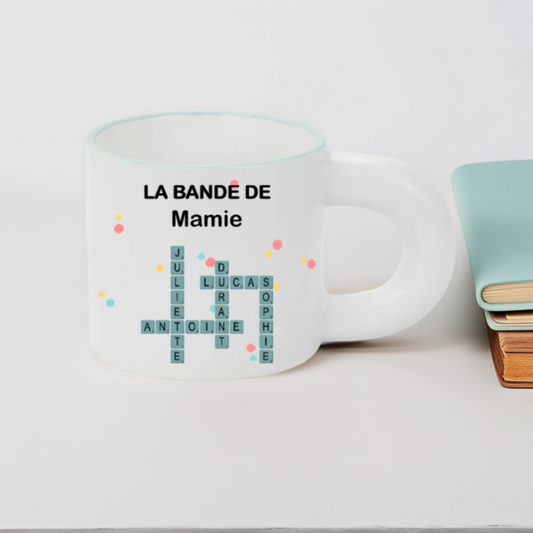 Mug Personnalisé avec Mots Croisés Idée Cadeau pour Familles et Amis