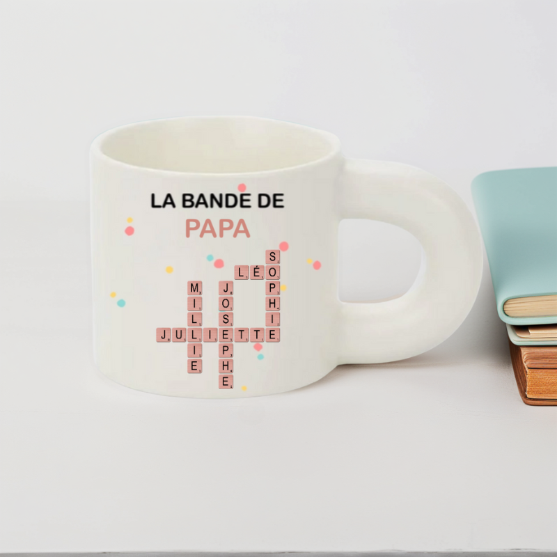 Mug Personnalisé avec Mots Croisés Idée Cadeau pour Familles et Amis