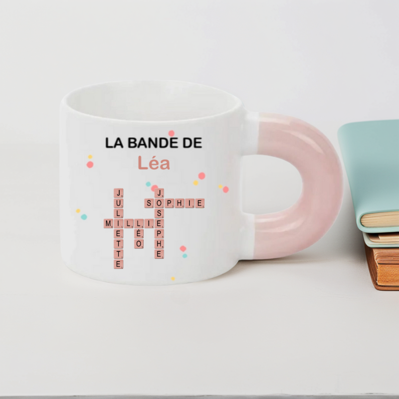 Mug Personnalisé avec Mots Croisés Idée Cadeau pour Familles et Amis