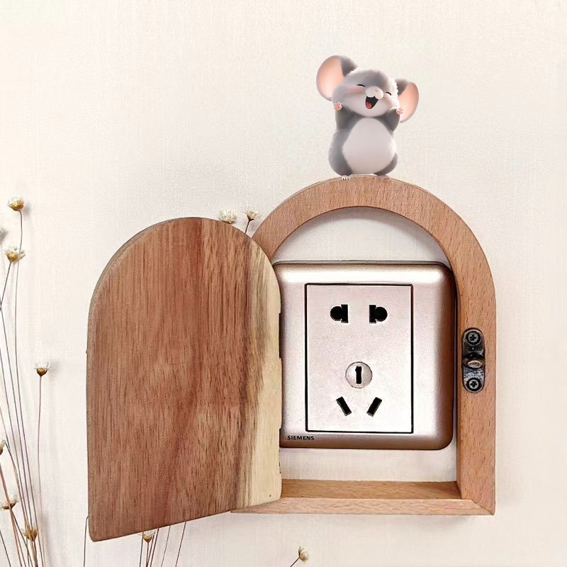 Couvercle De Protection En bois Massif Pour La Prise Murale