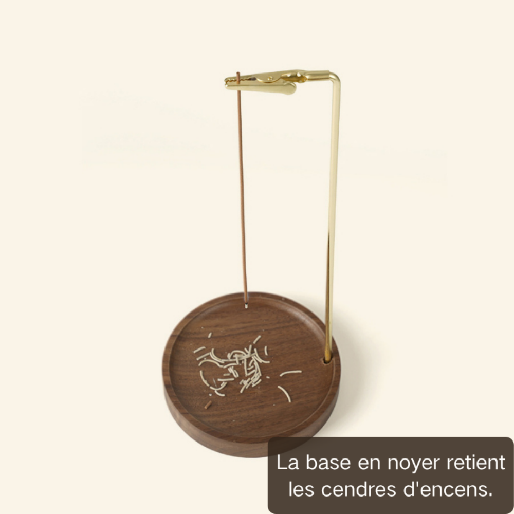 Support en Noyer à Bâtons d'Encens en Suspension