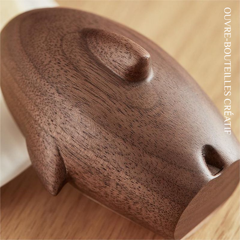 Ouvre-bouteilles de Requin Mignon en Bois Décor Créatif Personnalisable pour Maison