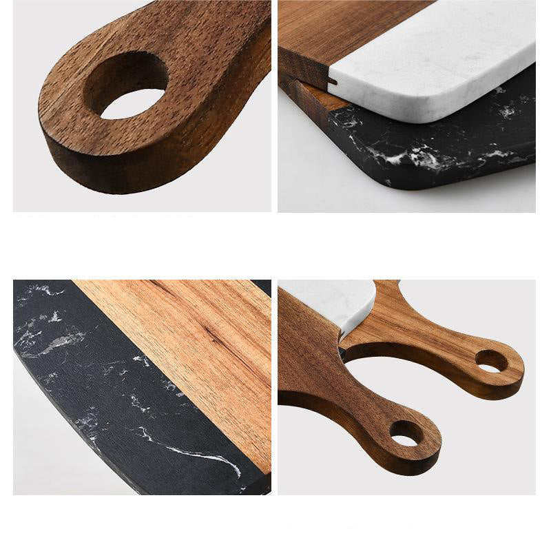 Planche à découper en marbre et bois Planche personnalisable avec nom