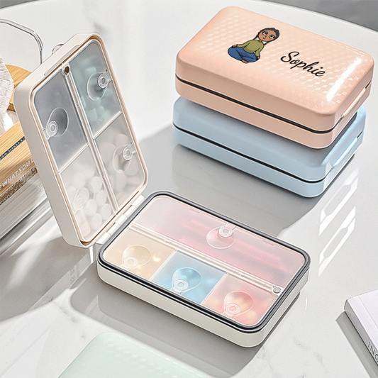 Pilulier Semainier 7 Jours Boîte à Pilules Personnalisable avec Compartiments Séparés